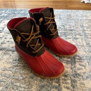 Red Sperry Boots